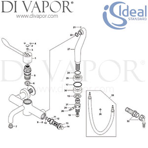 Ideal Standard Markwik Therm Lever Non Domestic Tap Spare Parts - IDL DV 246